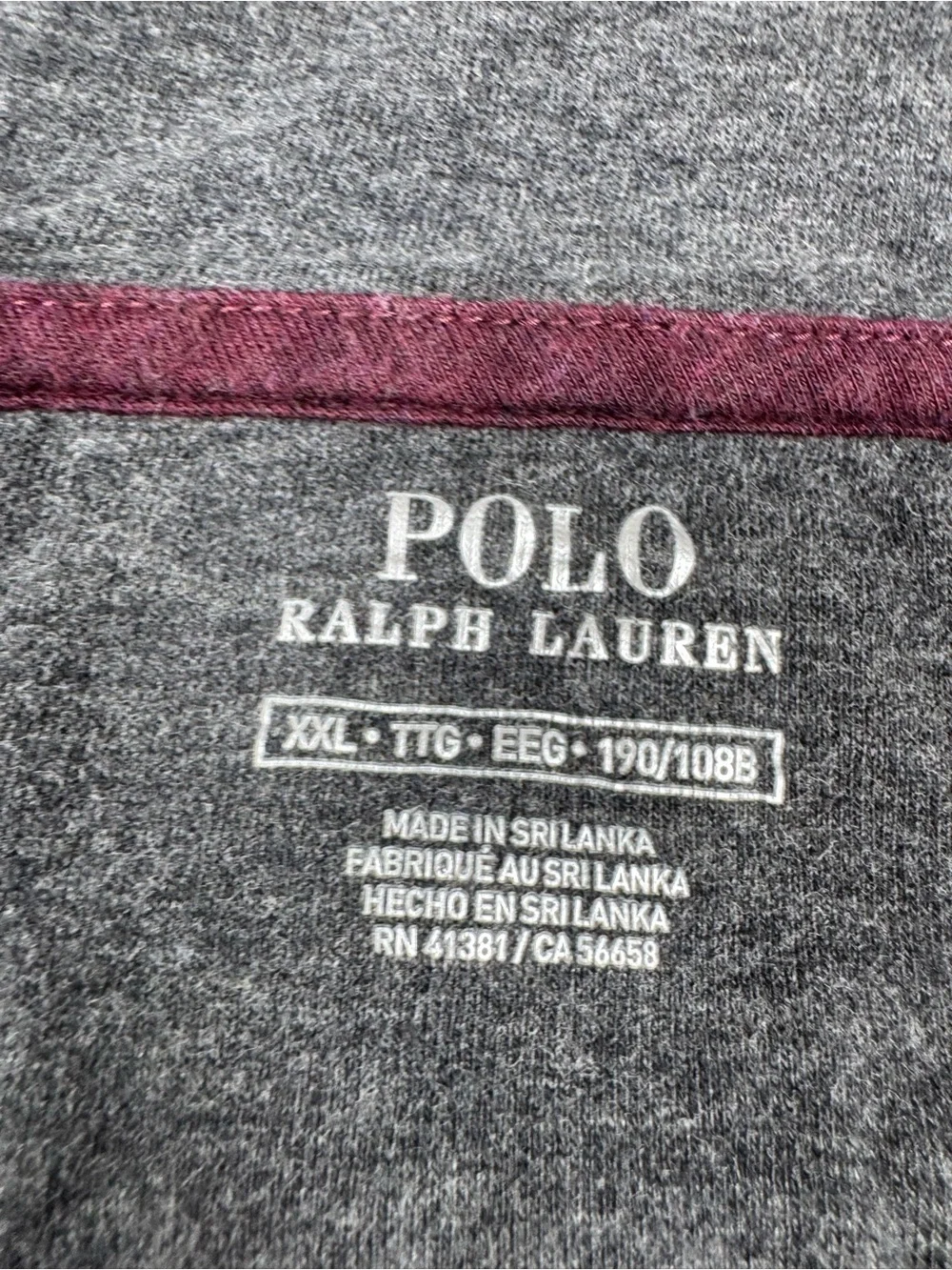 Polo Ralph Lauren Burgundy Quarter Zip Pullover XXL